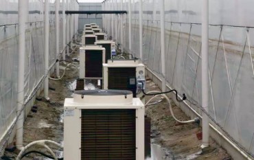 河南鄭州綠萬家5萬平方米花卉大棚取暖項目